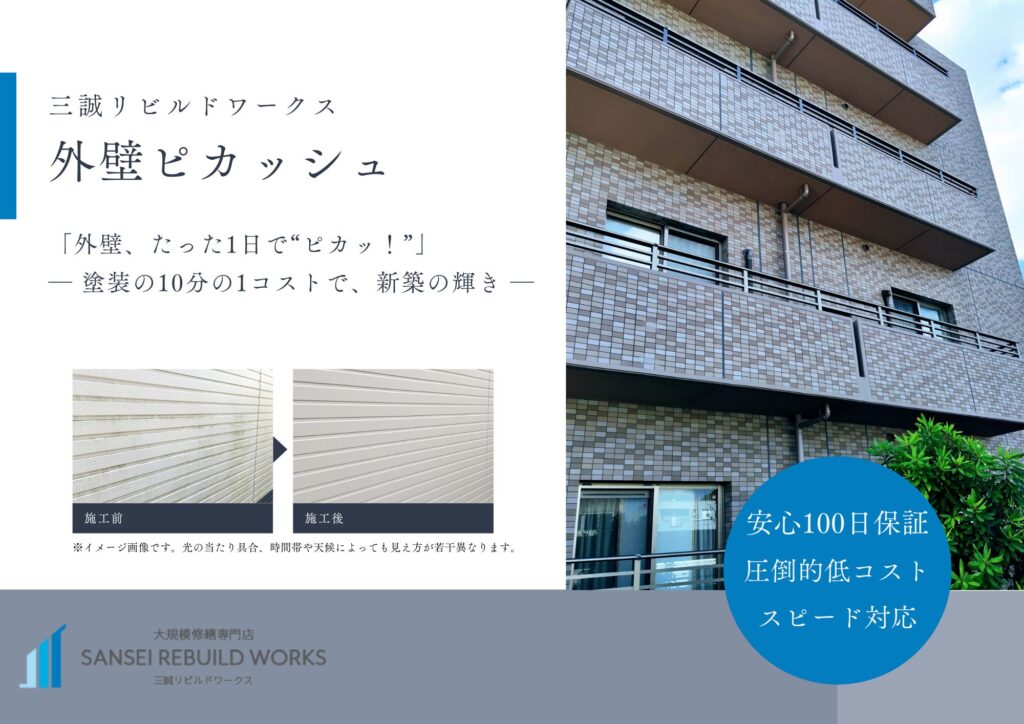 東京都足立区|外壁洗浄サービスの「外壁ピカッシュ」