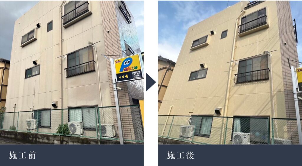 足立区梅島|くすみ外壁が一新!清潔感あふれるアパートへ外観リニューアル